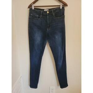 Frame Le One Skinny Dark Blue Kodak Stretch Denim Jeans Women 2